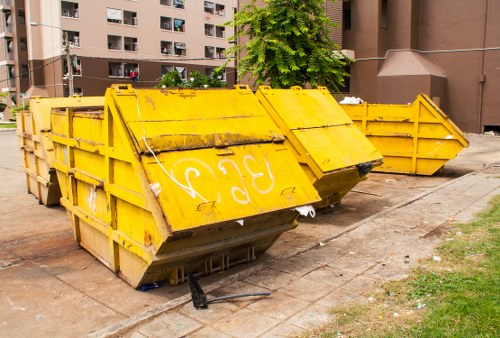 Various pieces of furniture ready for disposal