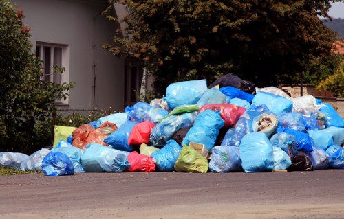 Construction site managing waste removal in Carshalton