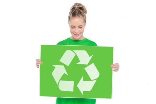 Recyclable materials sorted for disposal
